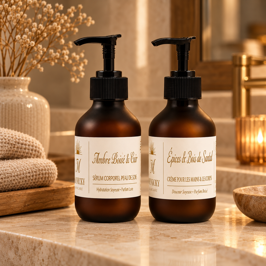 Serum & Silky Skin Duo – Woody Amber
