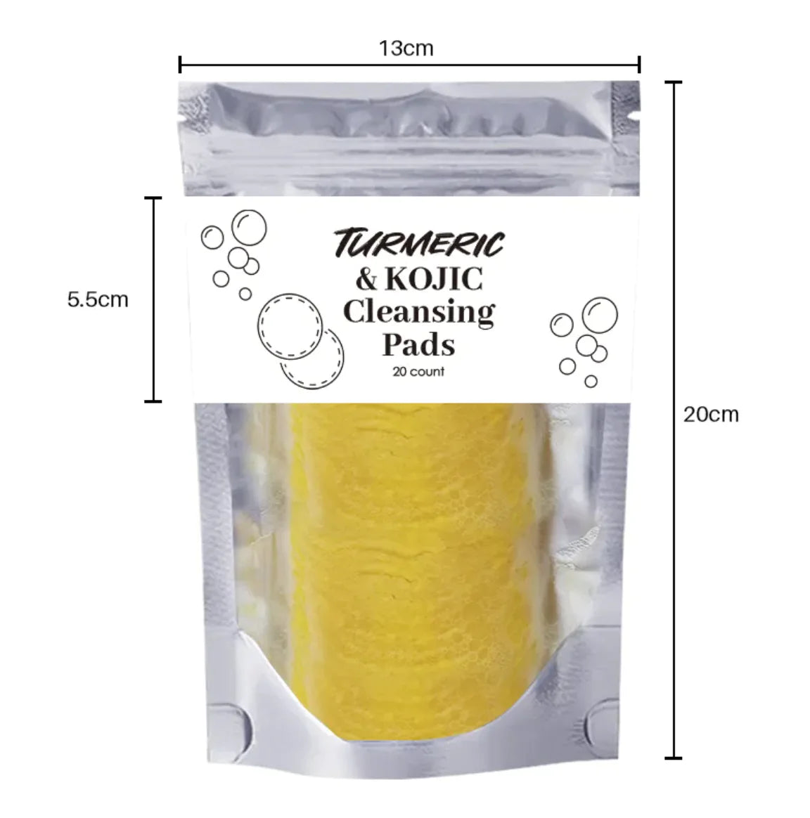 Premium Reusable Makeup Remover Wipes - Turmeric &amp; Kojic - Eco-friendly 