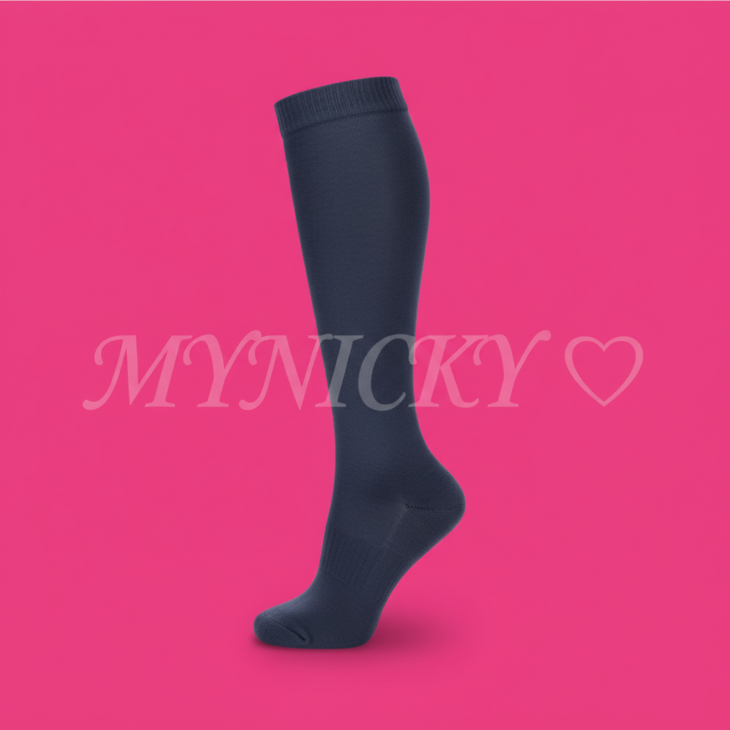 Chaussette Bleu Marine - Fond Rose Vif + Filigrane