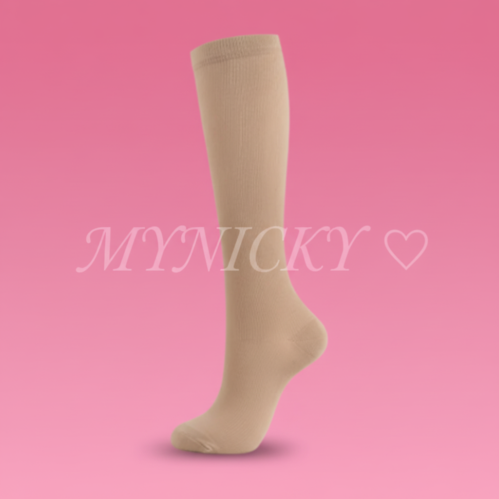 Chaussette Marron - Fond Rose Vif + Filigrane