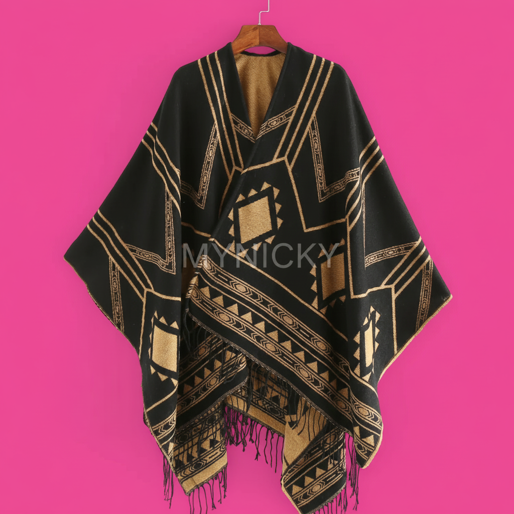 Photo 7 - Poncho noir/gold