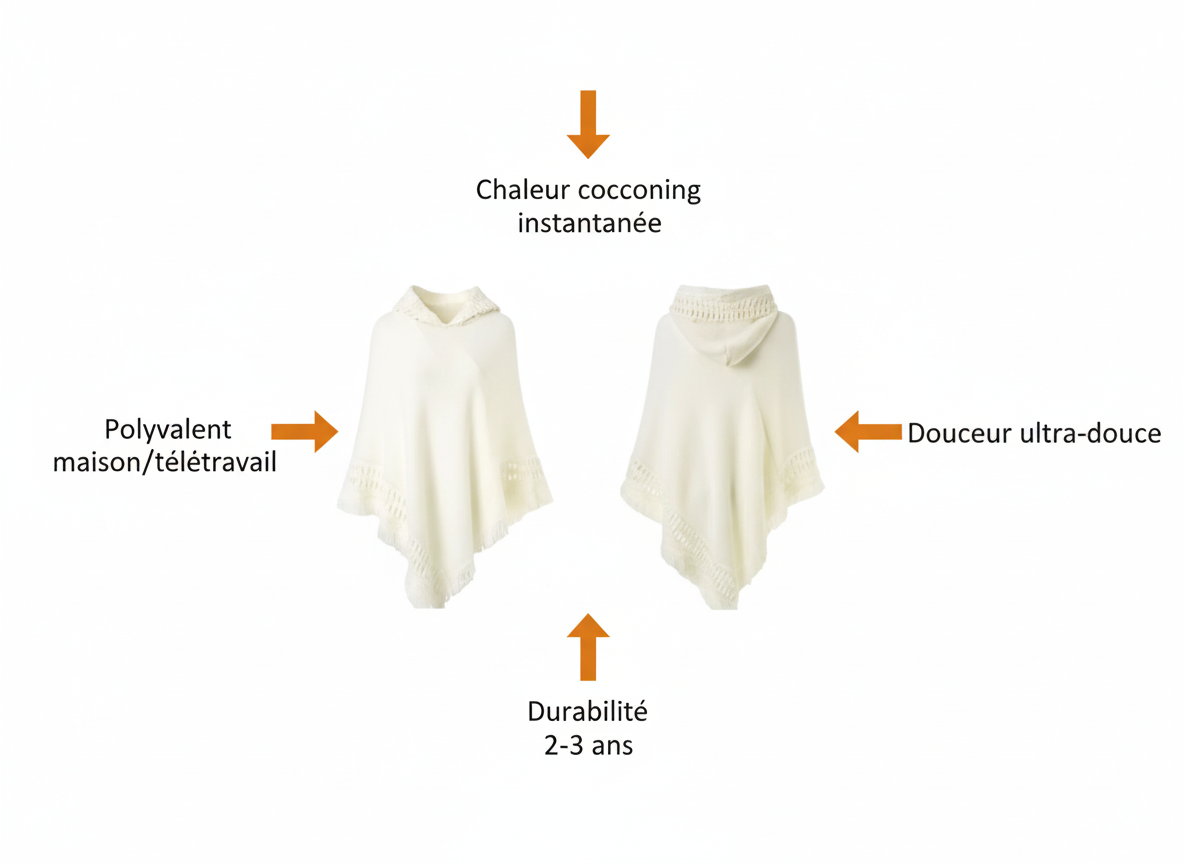 Visuel bénéfices Poncho Confort Cocooning - Exact