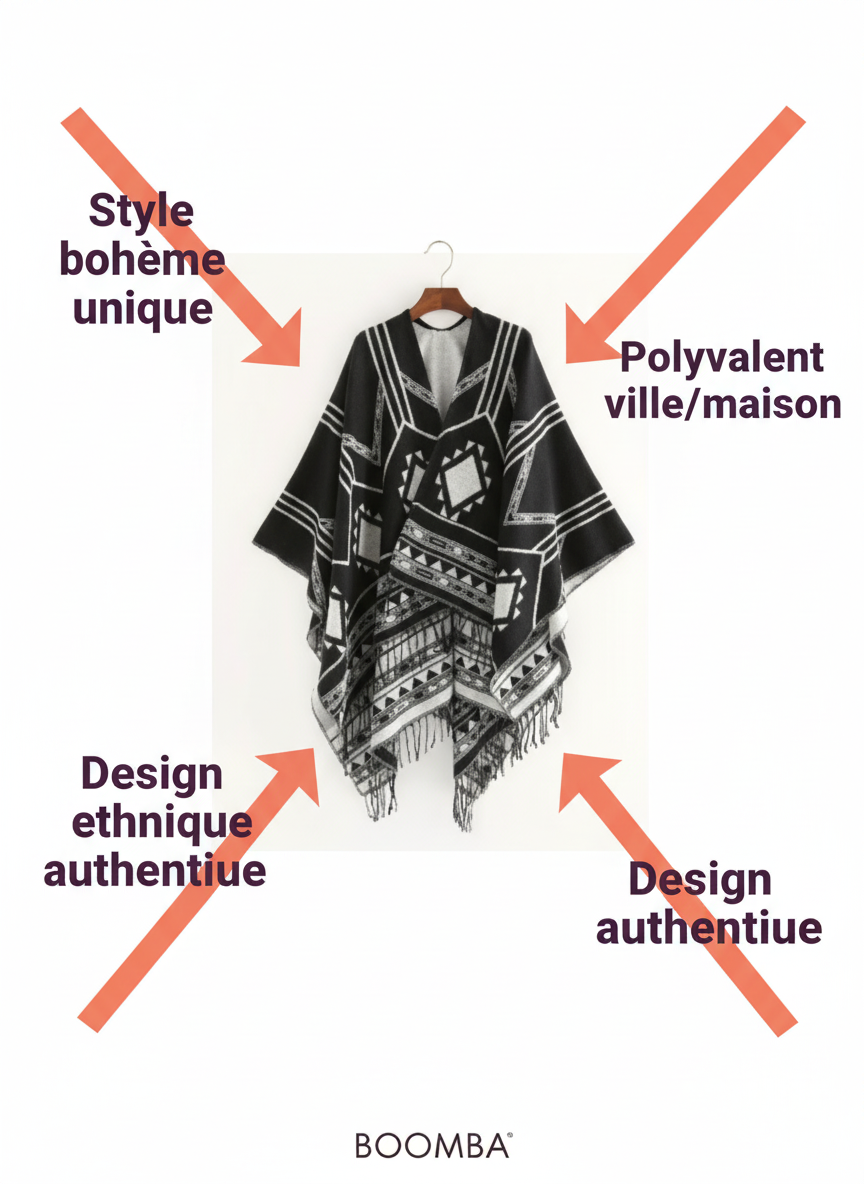 Visuel bénéfices Poncho Ethnique - Corrigé