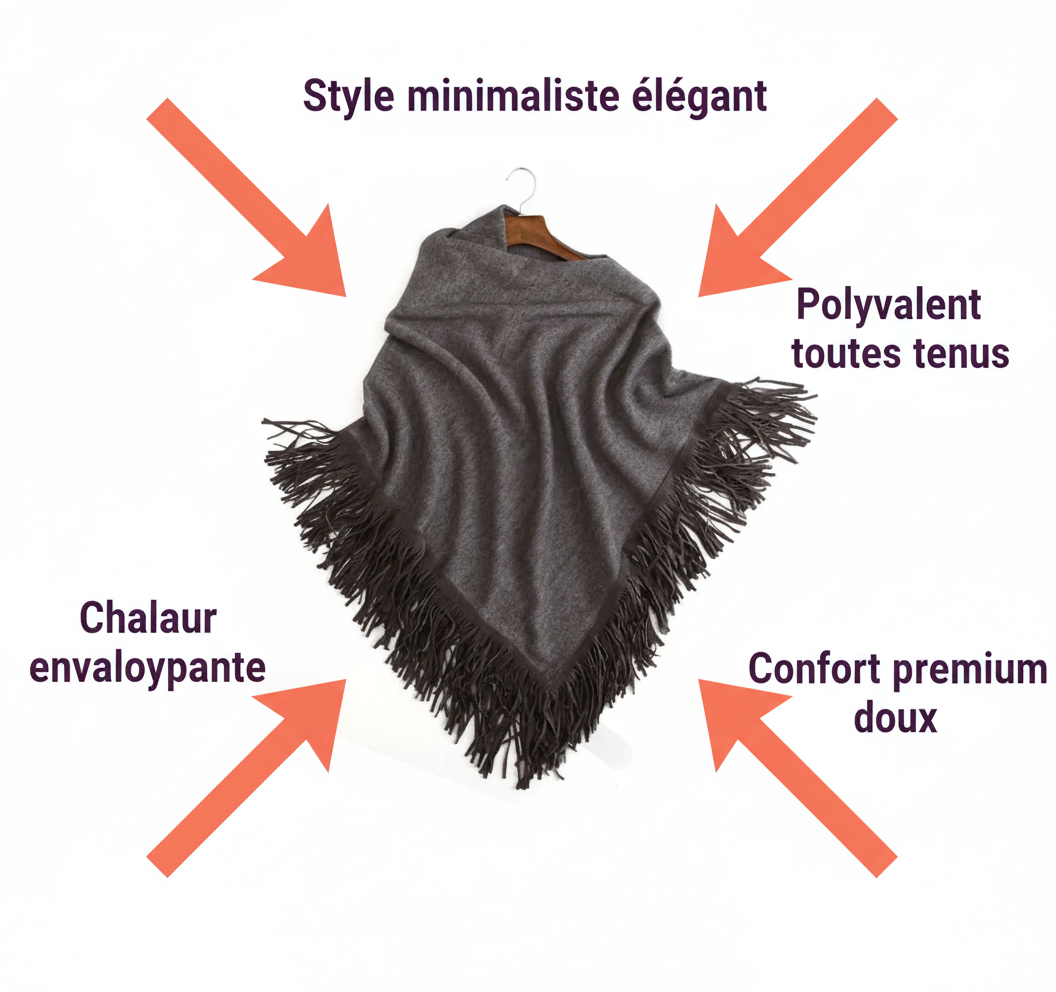 Visuel bénéfices Poncho Uni Gris - Corrigé