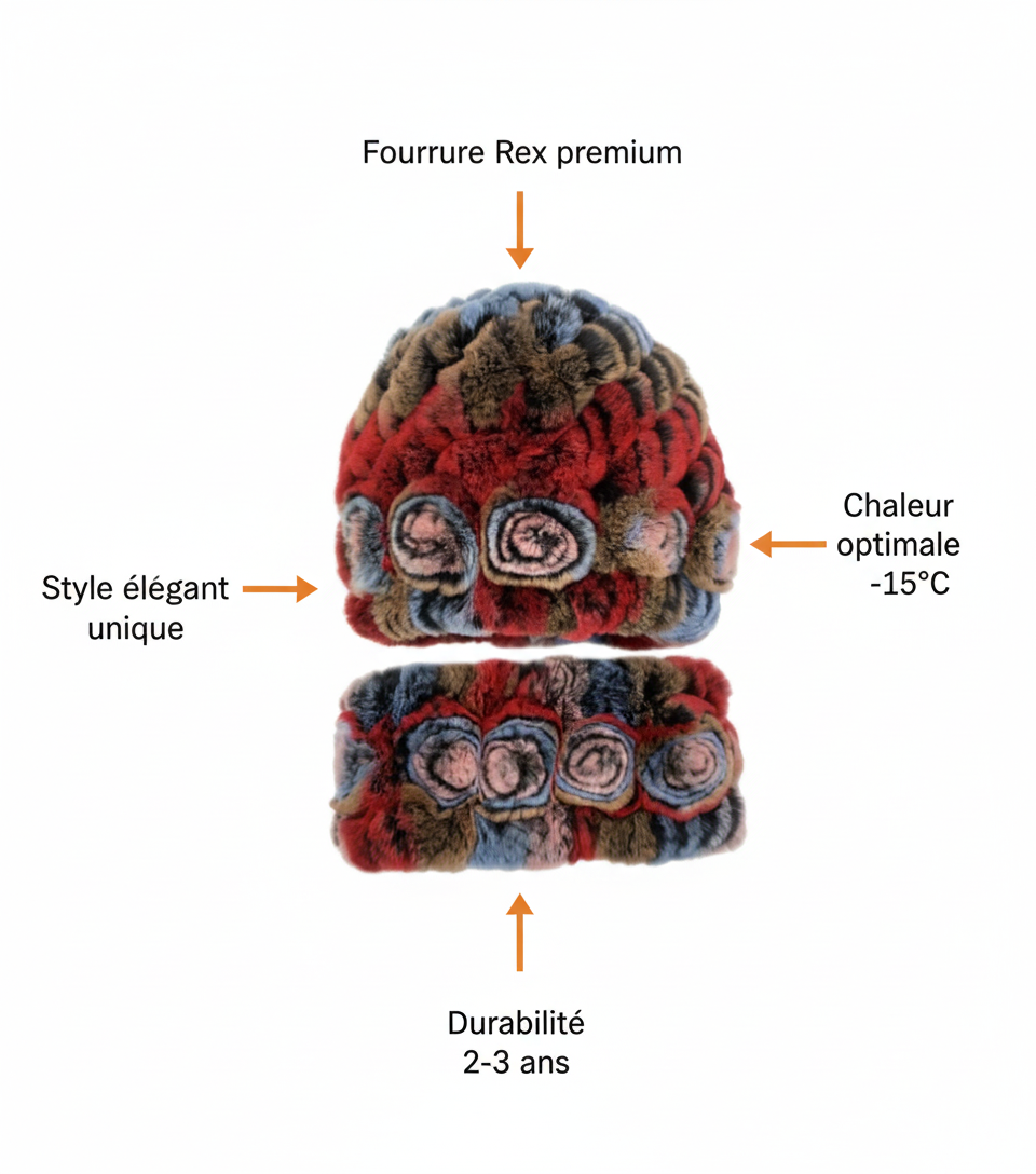 Visuel bénéfices Set Bonnet Écharpe - Fond blanc